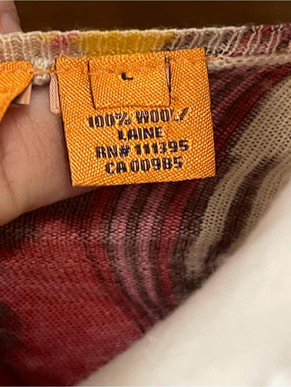 Tory Burch Multicolor V-Neck Patterned Sweater - Burgundy, Pink, Yellow, Cream - Picture 12 of 12
